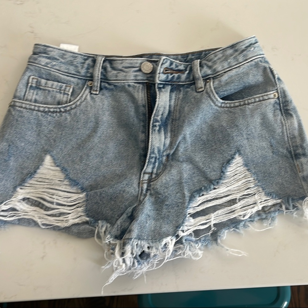 PacSun Blue Distressed Jean Shorts